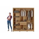 Ver imagem 2 de Guarda Roupa Casal 6 Portas (4 Frisadas) e 2 Gavetas C/ Pés Hawaii Naturale - Rufato