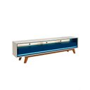 Ver imagem 6 de Conjunto Painel Ripado Tv até 75 e Rack Pés Madeira Duque Cor:azul Royal