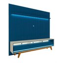 Ver imagem 1 de Conjunto Painel Ripado Tv até 75 e Rack Pés Madeira Duque Cor:azul Royal