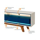 Ver mais imagens de Conjunto Painel Ripado Tv até 75 e Rack Pés Madeira Duque Cor:azul Royal