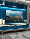 Ver imagem 2 de Conjunto Painel Ripado Tv até 75 e Rack Pés Madeira Duque Cor:azul Royal