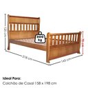 Ver imagem 3 de Cama Queen Madeira Macica Nalia 165 cm Pes Torneados Mogno Mell Nath