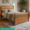 Ver imagem 2 de Cama Queen Madeira Macica Nalia 165 cm Pes Torneados Mogno Mell Nath