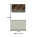 Ver imagem 4 de Cozinha Compacta Fineze 2 Portas 4 Gavetas com Vidro e Tampo 100% MDF Areia Hp - Henn