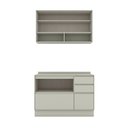 Ver imagem 3 de Cozinha Compacta Fineze 2 Portas 4 Gavetas com Vidro e Tampo 100% MDF Areia Hp - Henn