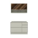 Ver imagem 2 de Cozinha Compacta Fineze 2 Portas 4 Gavetas com Vidro e Tampo 100% MDF Areia Hp - Henn