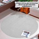 Ver imagem 2 de Tapete Macio Peludo 1,00m Redondo Cinza
