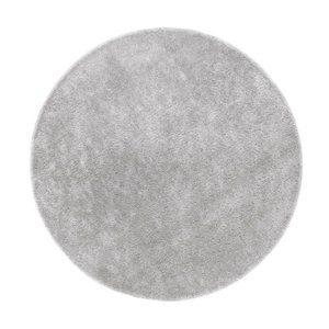 Tapete Macio Peludo 1,00m Redondo Cinza
