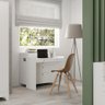 Cômoda Com Escrivaninha Escritório Mesa Estudos Home Office 4 Gavetas Organizadora Quarto Branco - 1