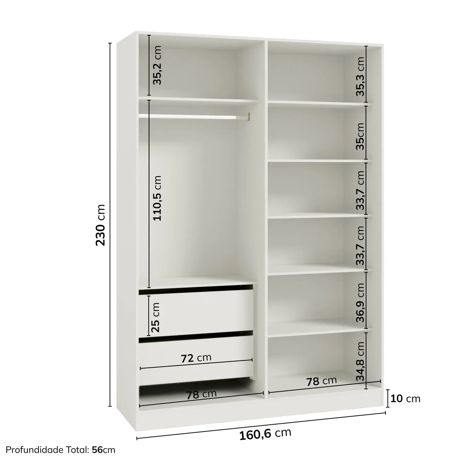 Ver imagem 4 de Guarda Roupa Modulado 100% Mdf 4 Portas Orion Cabecasa Madeiraoriginals