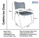 Ver imagem 5 de Cadeira Iso para Escola Escritório Comércio Cinza Base Branca Ecomhome