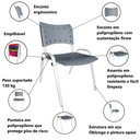 Ver imagem 4 de Cadeira Iso para Escola Escritório Comércio Cinza Base Branca Ecomhome