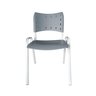 Cadeira Iso para Escola Escritório Comércio Cinza Base Branca Ecomhome - 2