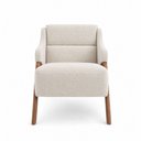 Ver imagem 5 de Poltrona Decorativa Lione Courino Linho Off White - Sallar Home