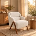 Ver imagem 2 de Poltrona Decorativa Lione Courino Linho Off White - Sallar Home