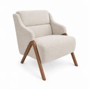 Ver imagem 1 de Poltrona Decorativa Lione Courino Linho Off White - Sallar Home