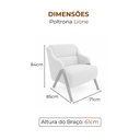 Ver imagem 3 de Poltrona Decorativa Lione Courino Linho Off White - Sallar Home