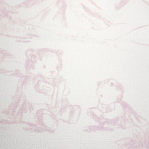Papel de Parede Toile de Jouy Rosa Infantil- Vinilico Lavável+ Cola Inclusa