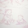 Papel de Parede Toile de Jouy Rosa Infantil- Vinilico Lavável+ Cola Inclusa - 1