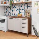 Ver imagem 5 de Balcão Gabinete para Cozinha 2 Portas e 3 Gavetas Tati Castanho-off White - Pallazio