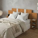 Ver imagem 5 de Cabeceira Versare Casal e Queen Flex Regulável com 2 Mesas Suspensas Painel Moderno Nature Off White