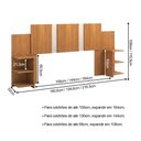 Ver imagem 3 de Cabeceira Versare Casal e Queen Flex Regulável com 2 Mesas Suspensas Painel Moderno Nature Off White