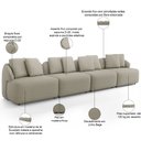 Ver imagem 4 de Sofá 4 Lugares para Sala de Estar Living 308cm Arlo F04 Linho Bege - Lyam Decor