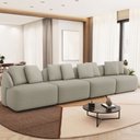Ver imagem 2 de Sofá 4 Lugares para Sala de Estar Living 308cm Arlo F04 Linho Bege - Lyam Decor
