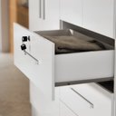 Ver imagem 6 de Guarda-Roupa 4 Portas com 3 Gavetas e Chave Moderno para Quarto Casal Solteiro Mumbai Branco