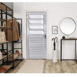 Porta de Alumínio Basculante com Vidro Lado Direito 210x80cm Brilhante Allo Esquadrias - 2