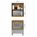 Ver imagem 4 de Cozinha Modulada 2 Peças 100% MDF Rainha Marrom/Verde - Nesher