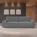Ver imagem 1 de Sofá Living 3 Lugares Chenille Cinza Escuro Tec.2303 Murale 220cm Yescasa