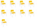 Ver imagem 2 de Kit 9 Cadeira Iso Infantil Creche, Escola Base Branco Amarelo