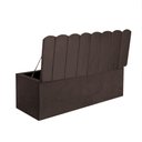 Ver imagem 2 de Calçadeira Recamier Baú Dallas 195cm King Size Para Quarto Box Suede Marrom - Amey Decor