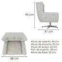 Ver imagem 3 de Poltrona Decorativa Malta Base Giratoria Linho Tcs 701 Moll