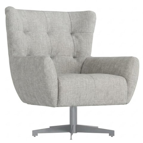 Poltrona Decorativa Malta Base Giratoria Linho Tcs 701 Moll
