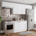 Ver imagem 1 de Cozinha Completa Americana 7 Portas 3 Gavetas com Tampo 100% Mdf Branco - Henn