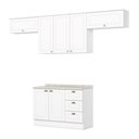 Ver imagem 2 de Cozinha Completa Americana 7 Portas 3 Gavetas com Tampo 100% Mdf Branco - Henn