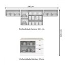 Ver imagem 4 de Cozinha Completa Americana 7 Portas 3 Gavetas com Tampo 100% Mdf Branco - Henn
