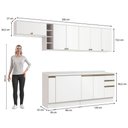 Ver imagem 4 de Armário de Cozinha Completa 3 Gavetas 100% Mdf 300cm Branco Celeste Kappesberg