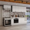 Ver imagem 1 de Armário de Cozinha Completa 3 Gavetas 100% Mdf 300cm Branco Celeste Kappesberg