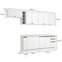 Ver imagem 3 de Armário de Cozinha Completa 3 Gavetas 100% Mdf 300cm Branco Celeste Kappesberg