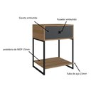 Ver imagem 5 de Guarda Roupa Closet com Gavetas 100cm 6 Prateleiras e 2 Mesas de Cabeceira Cor:mel com Grafite
