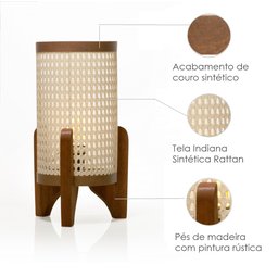 Abajur de Mesa Ravely Luminária Estilo Minimalista Japandi - 4