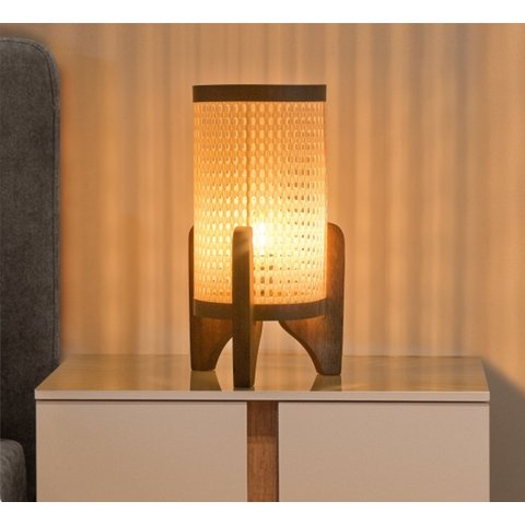 Abajur de Mesa Ravely Luminária Estilo Minimalista Japandi