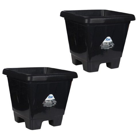 Kit 2 Vasos Gg Quadrados de Plástico com Pézinho 16 Litros