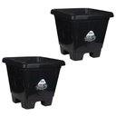 Ver imagem 1 de Kit 2 Vasos Gg Quadrados de Plástico com Pézinho 16 Litros