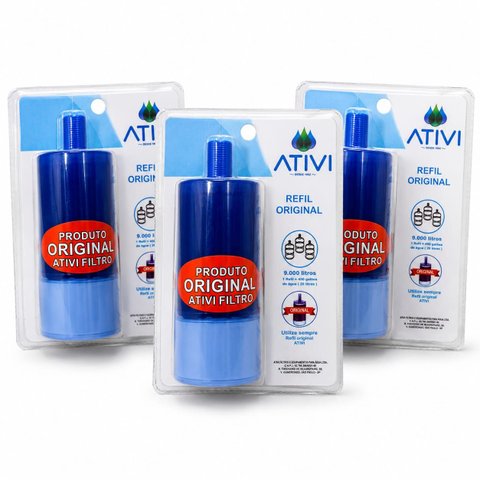 Refil Carvão Ativado para Torneiras Ativi Filtro - 3UNIDADES