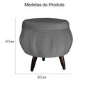 Ver imagem 6 de Jogo Poltrona Estofada Com 1 Puff Pés Palito Clínica Pétala Suede Cinza - LM DECOR