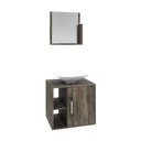 Ver imagem 2 de Conjunto Balcão C-cuba L38 e Espelheira Soft 500 Carvalho C-preto Ônix Carvalho Dark